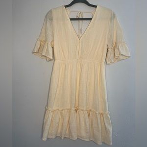 Favlux fashion peach babydoll open back detail short sleeve dress size large